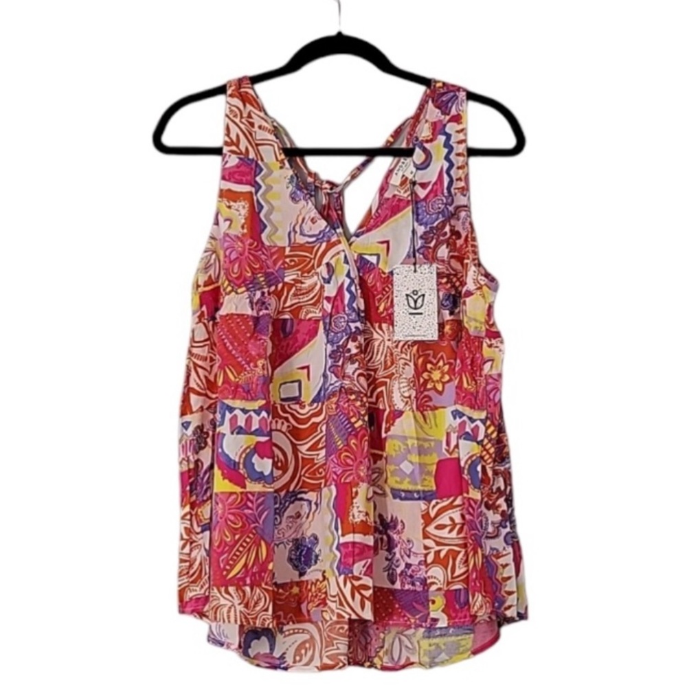 NWT Andre by Unit colorful sleeveless blouse camisole tank top